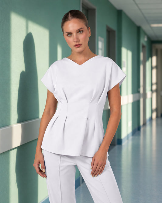ANORA White Scrub Top