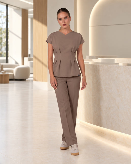 ANORA cappuccino medical blouse