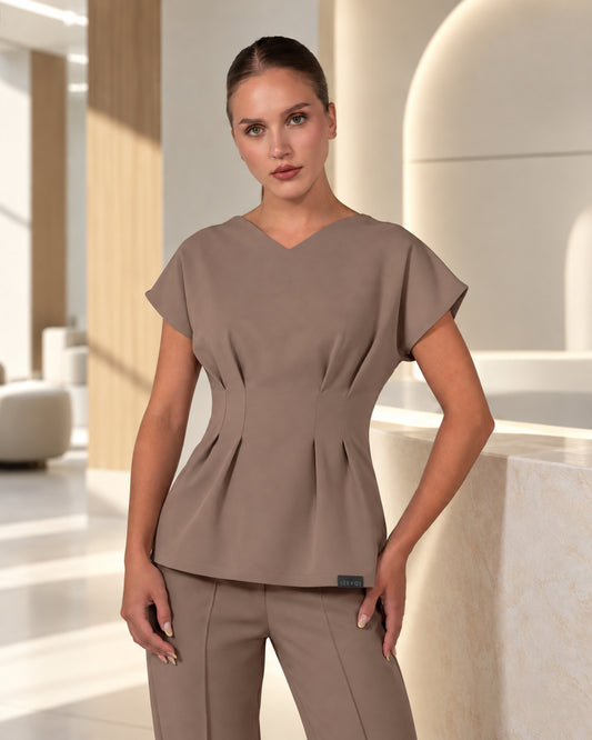 ANORA cappuccino medical blouse