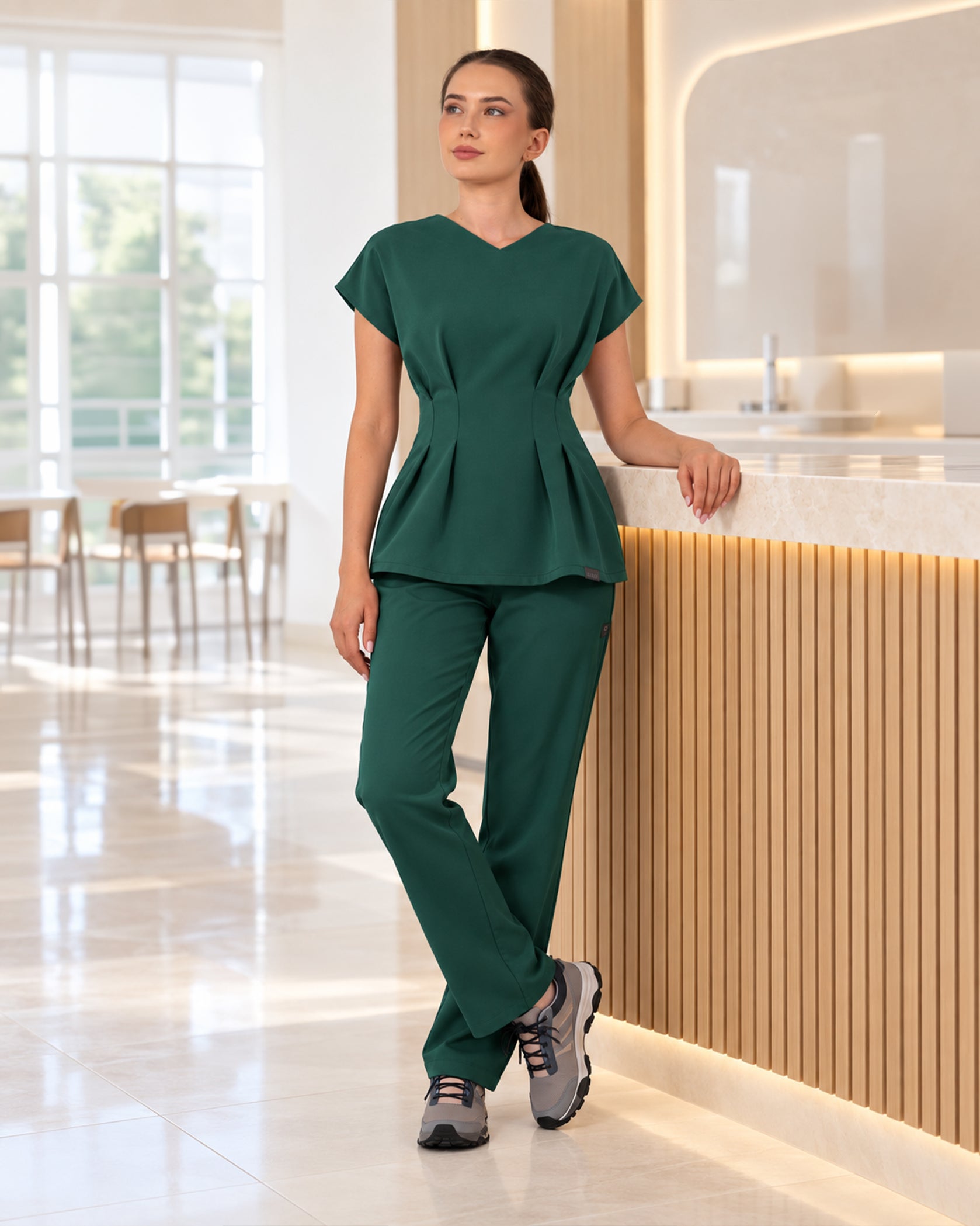 ANORA Forest Scrub Top - Close up details