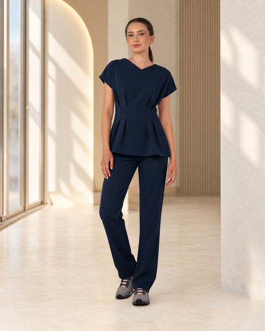 ANORA Navy Scrub Top