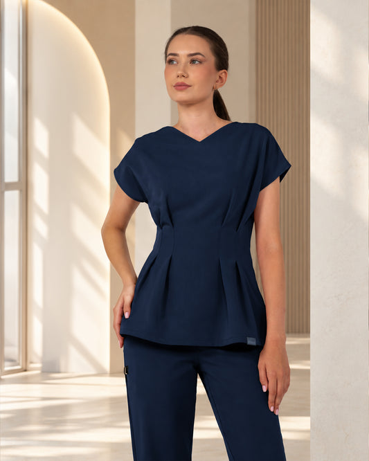 ANORA Navy Scrub Top