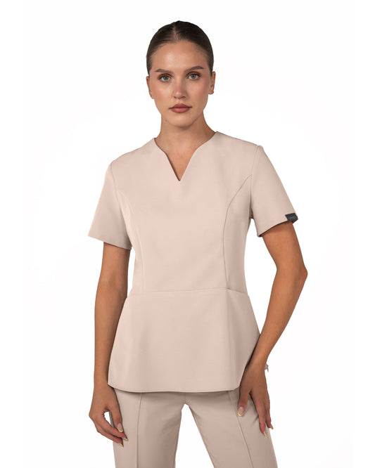 OPAL Latte Scrub Top