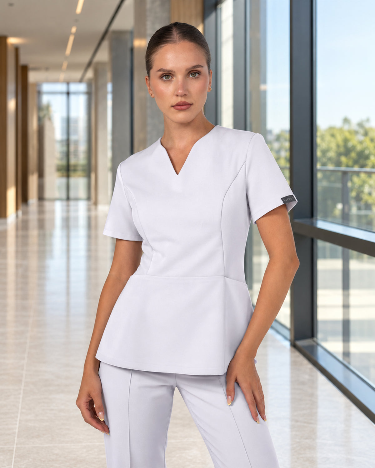 OPAL White Scrub Top
