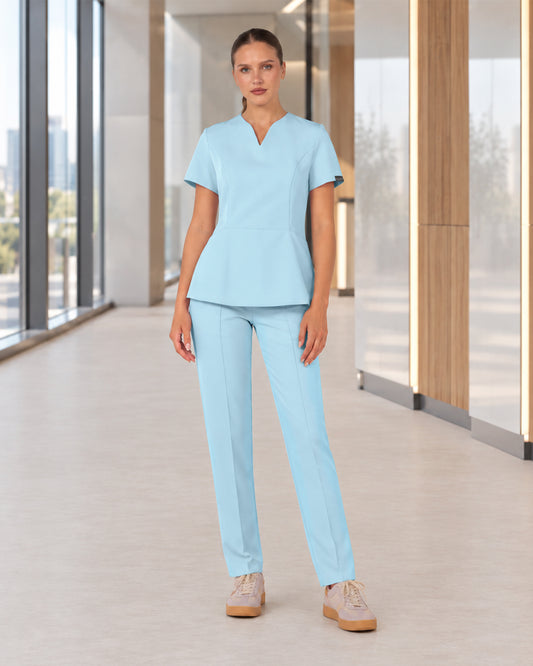 OPAL Blue Scrub Top