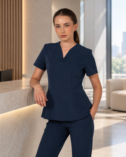 OPAL Navy Scrub Top