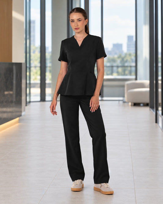 OPAL Black Scrub Top