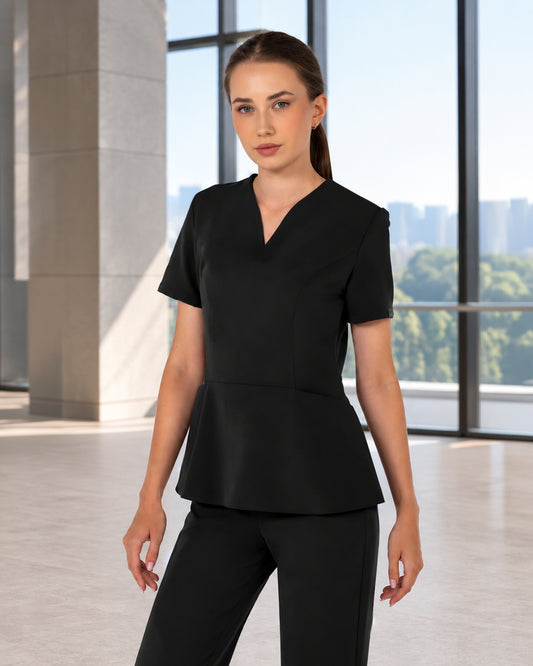 OPAL Black Scrub Top