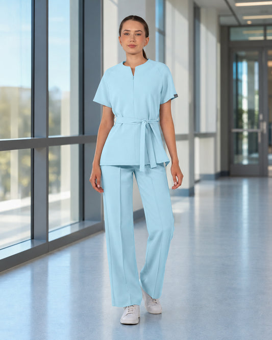 TRINA Blue Scrub Top