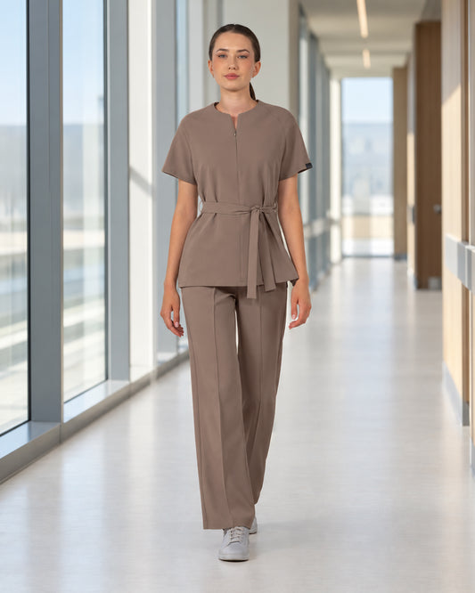 TRINA cappuccino medical blouse