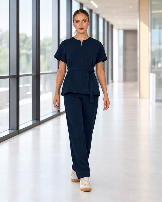 TRINA Navy Scrub Top