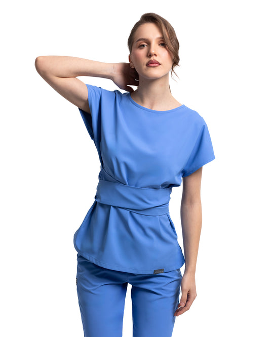 CELESTE Sky Blue Scrub Top