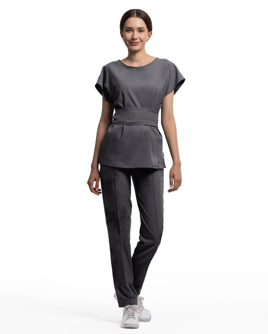CELESTE Graphite Scrub Top