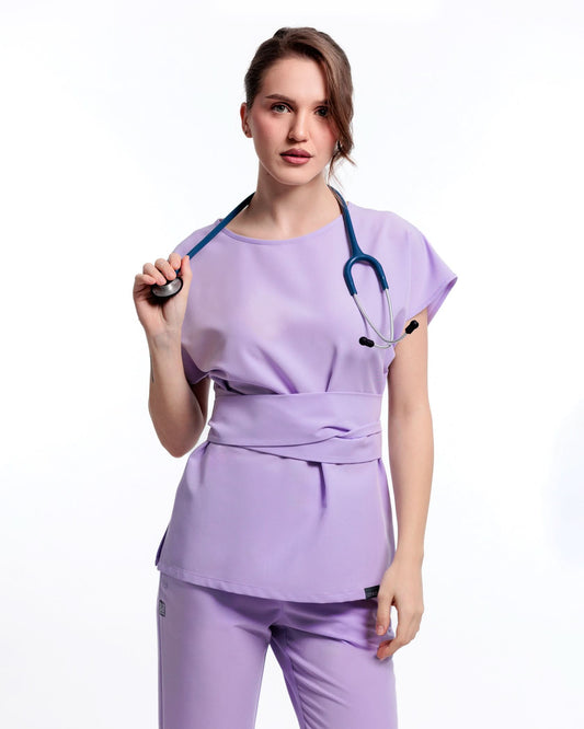 CELESTE Lilac Scrub Top