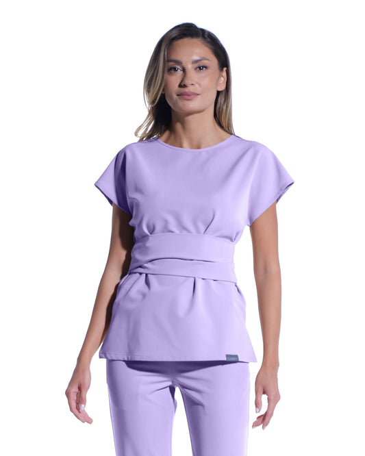 CELESTE Lilac Scrub Top