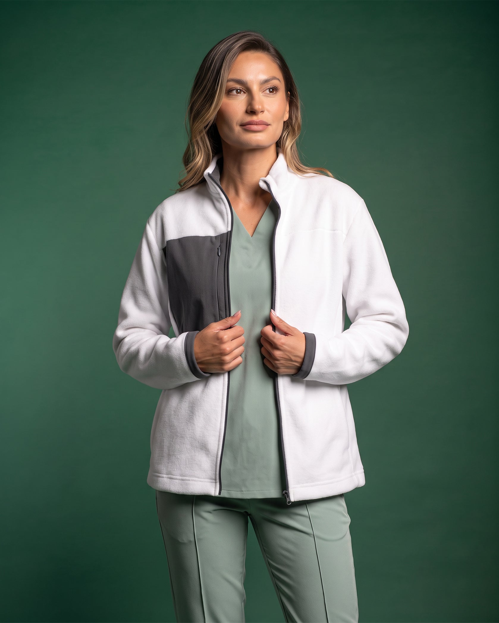 CLOUD White Medical Jacket - Front view