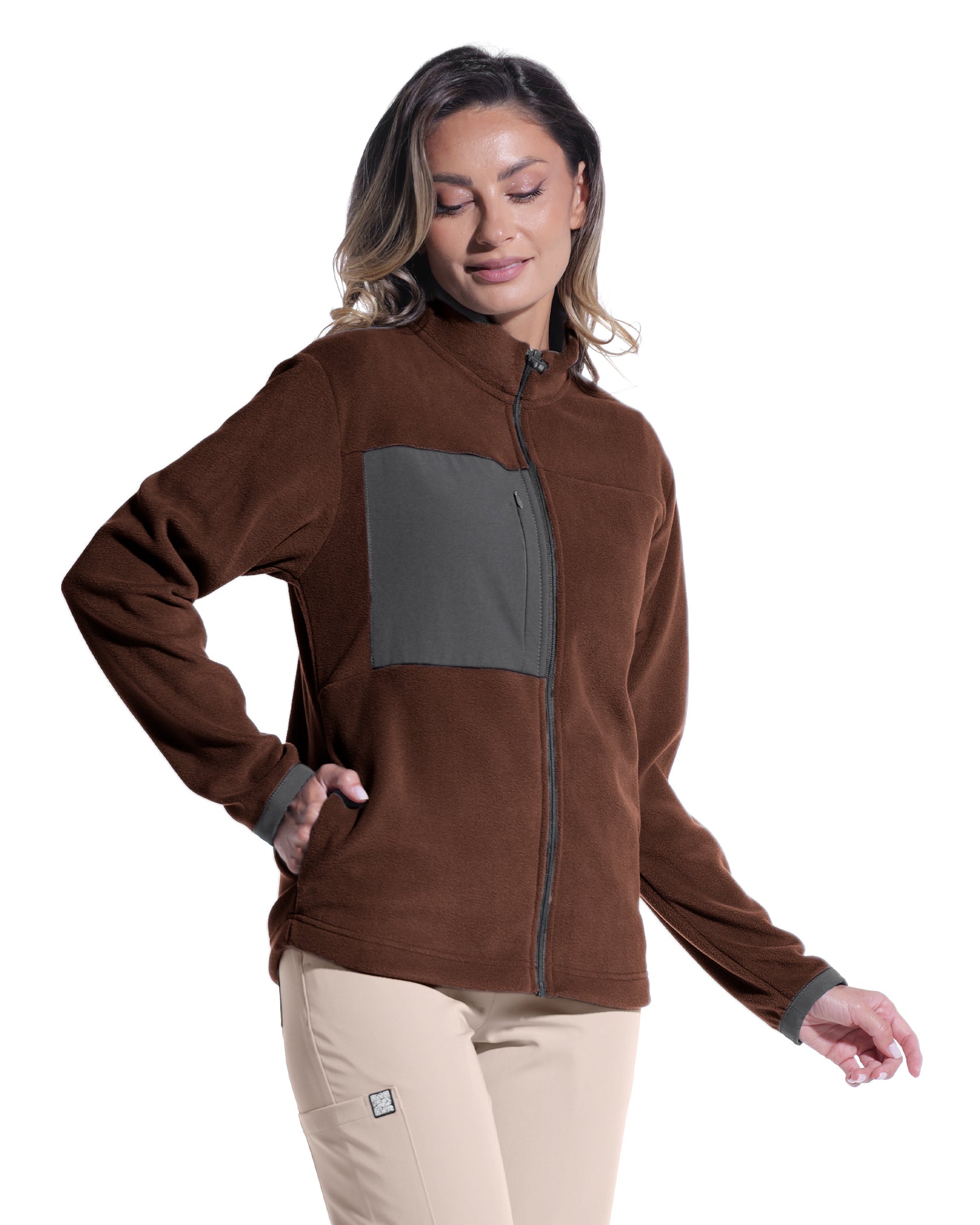 Women's medical Jacket CLOUD mocha - Front view