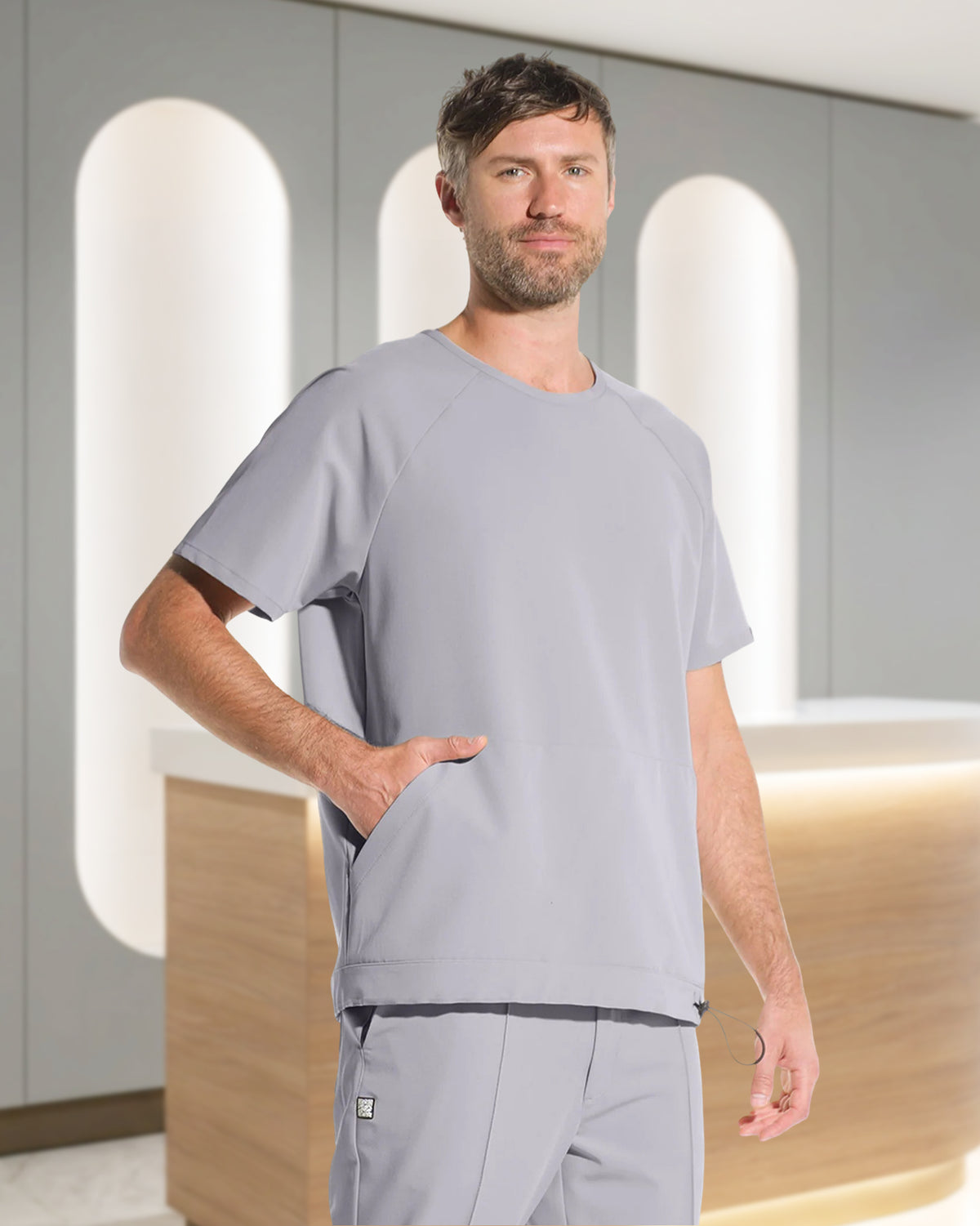 EVER Grey Scrub Top