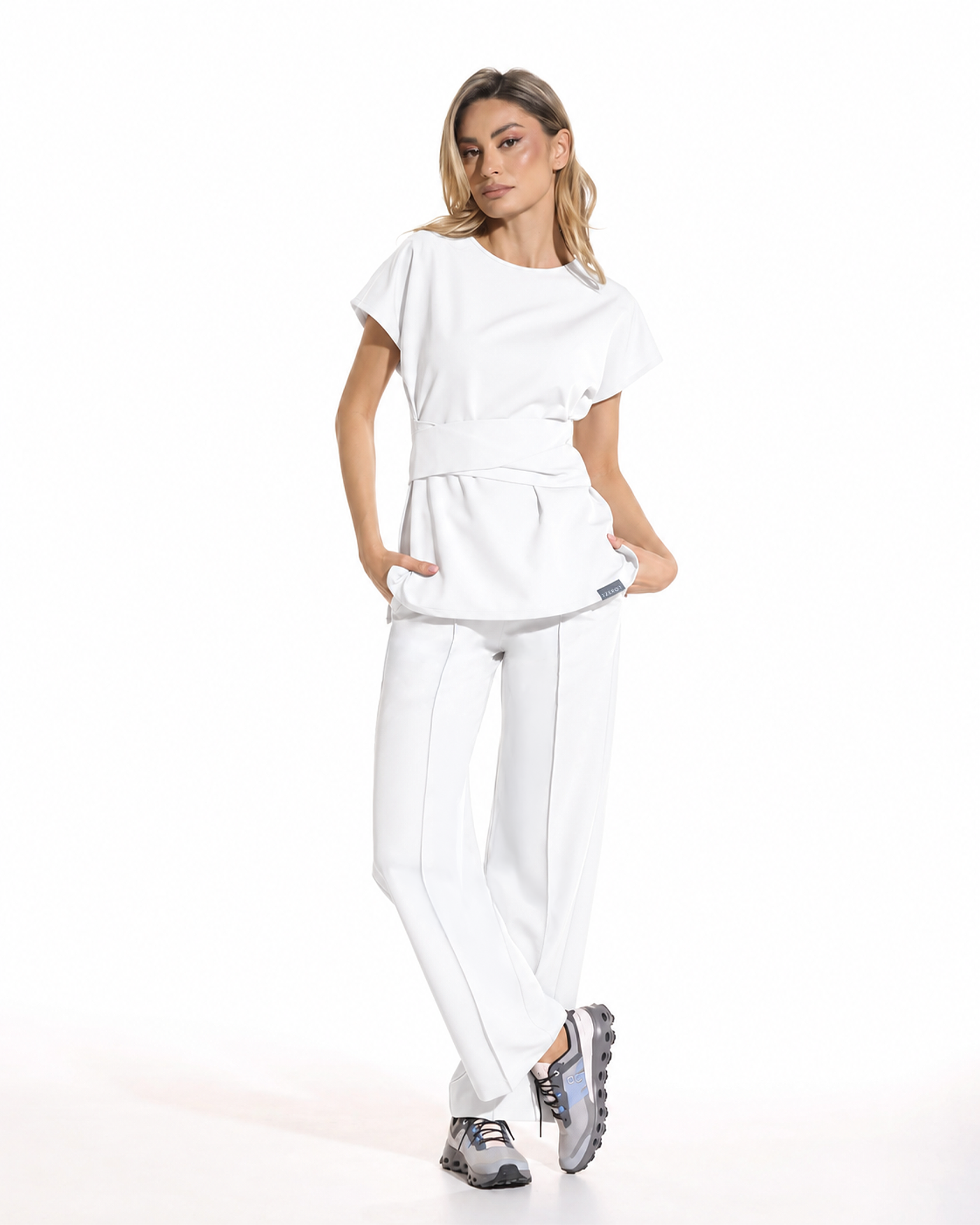 PALAZZO white medical trousers - Front view