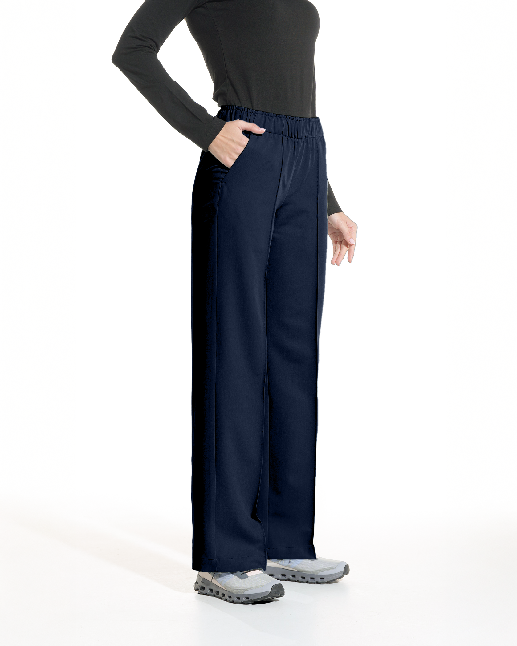 PALAZZO navy medical trousers - Close up details