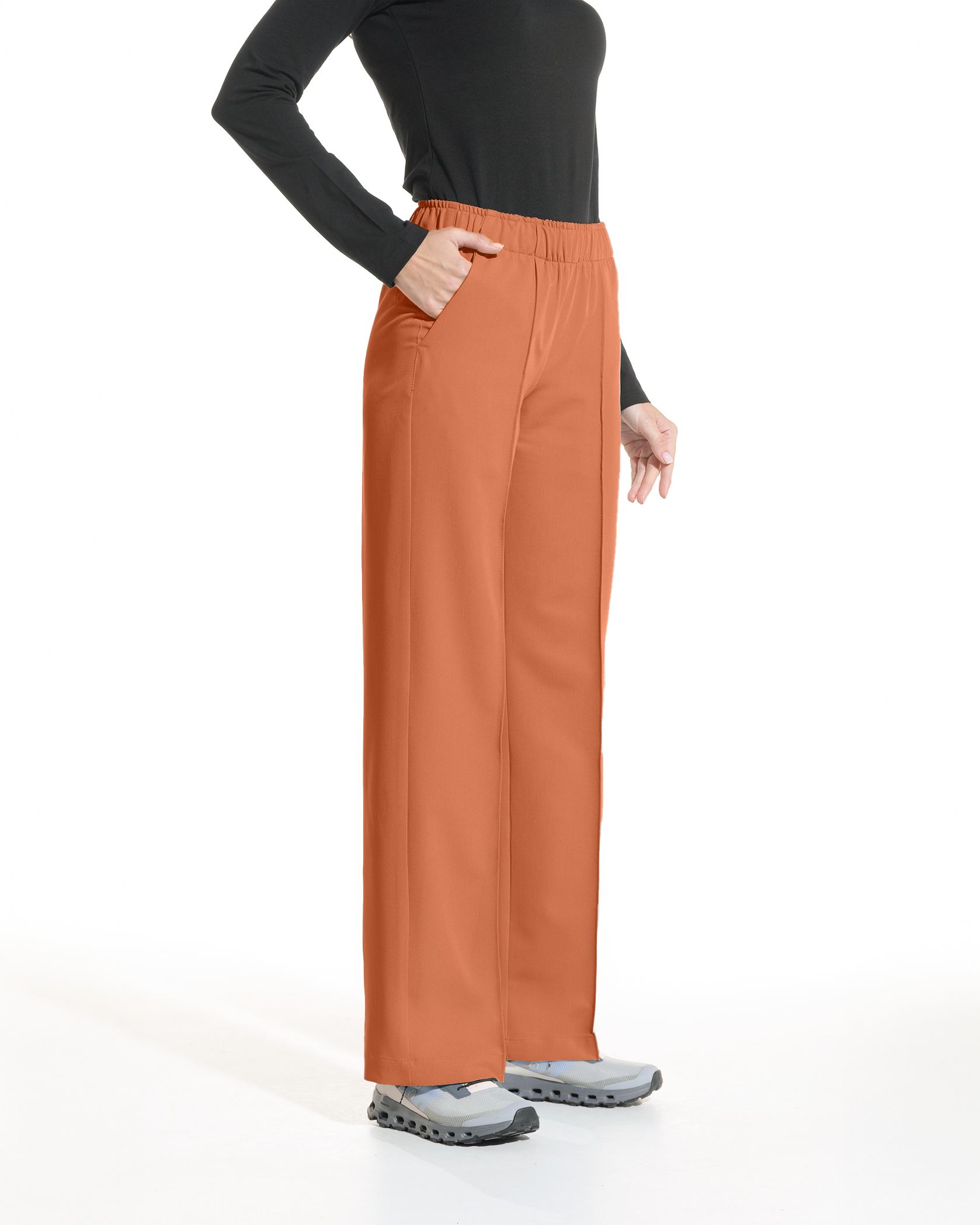 PALAZZO caramel medical trousers - Close up details