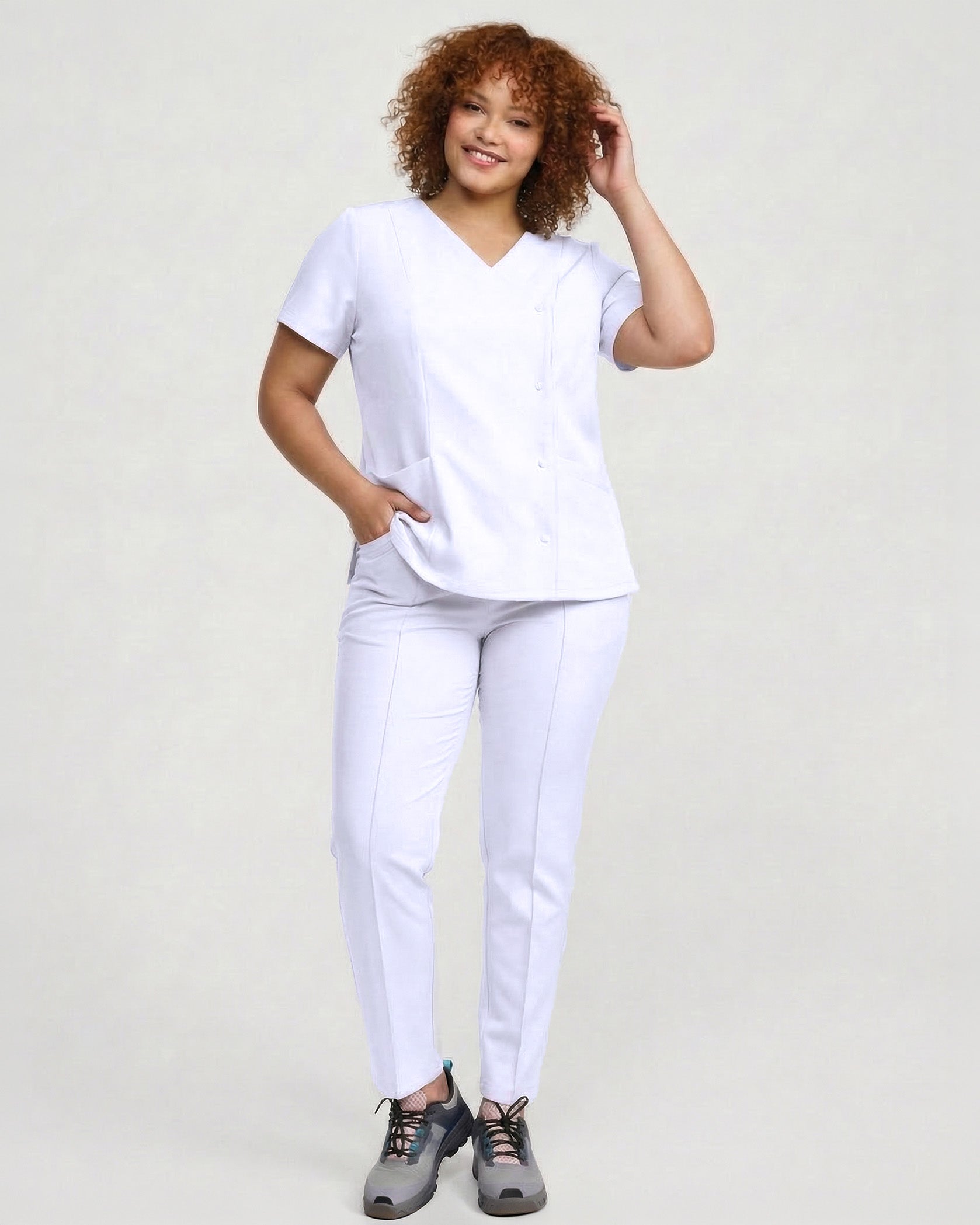 PERLA White Scrub Top - Image 5