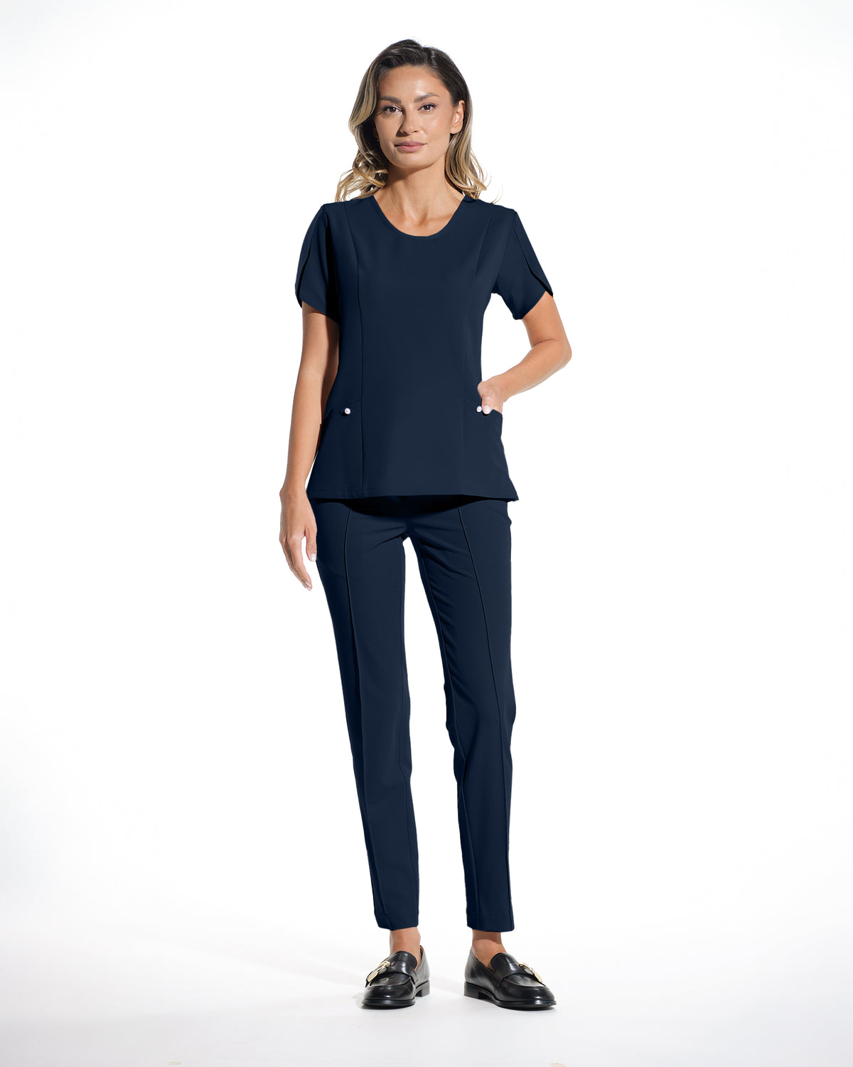 PETALI navy medical top