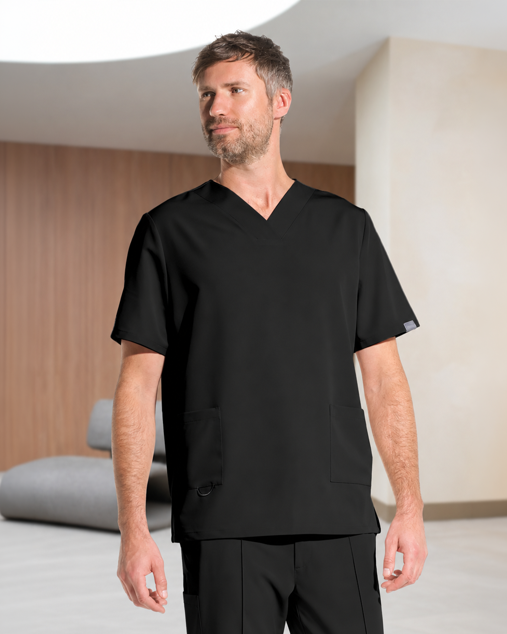 RAND black medical top - Front view