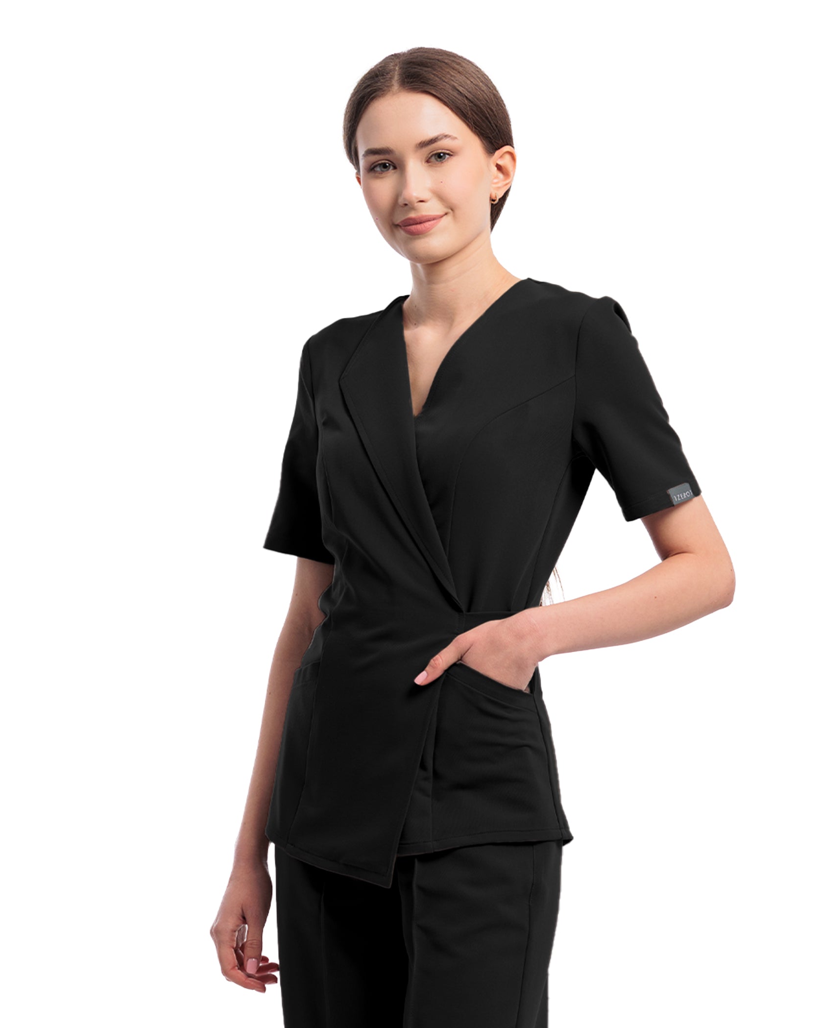 Costum medical STUDIO Negru - Detail Nahaufnahme