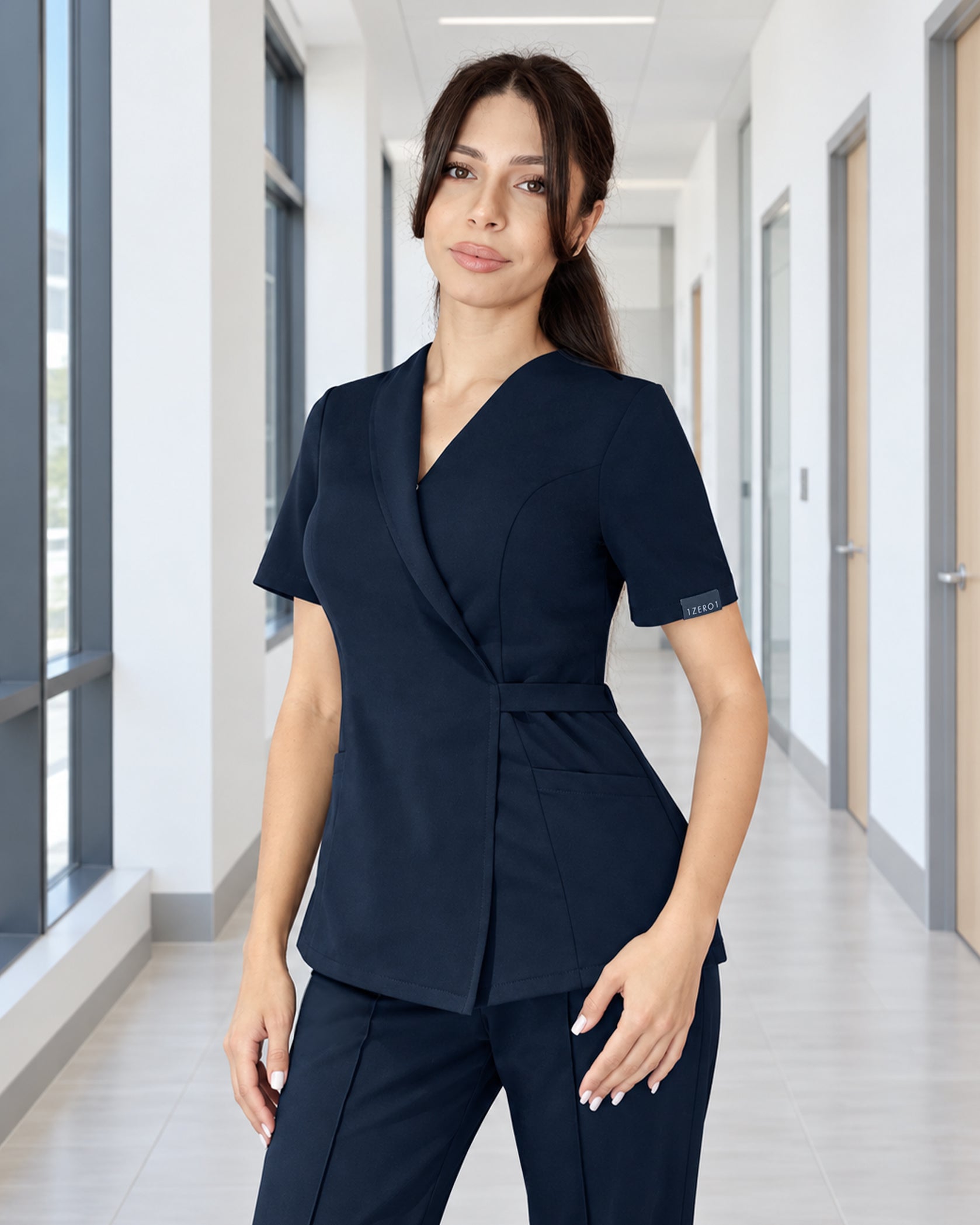 SIENA navy medical top - Front view
