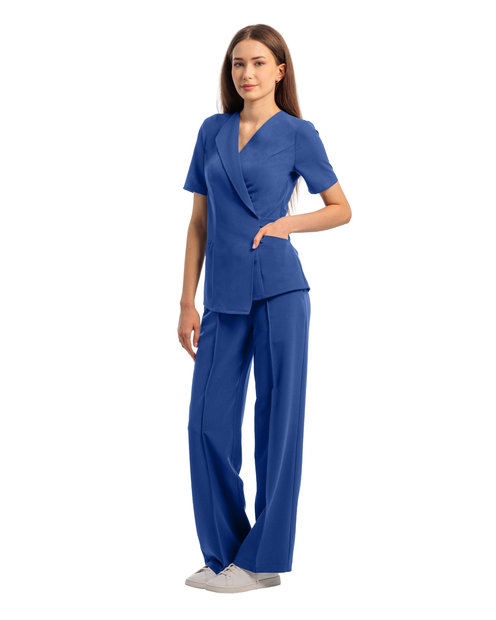 Damen Scrub-Set STUDIO Royal Blue - Vorderansicht