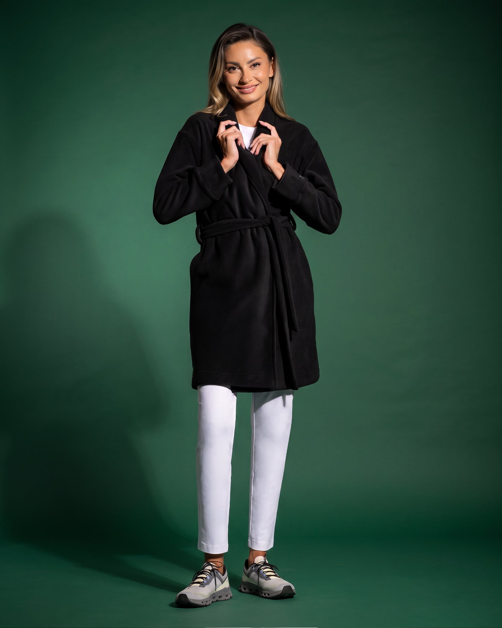Women's medical Coat SOFT black - Close up details