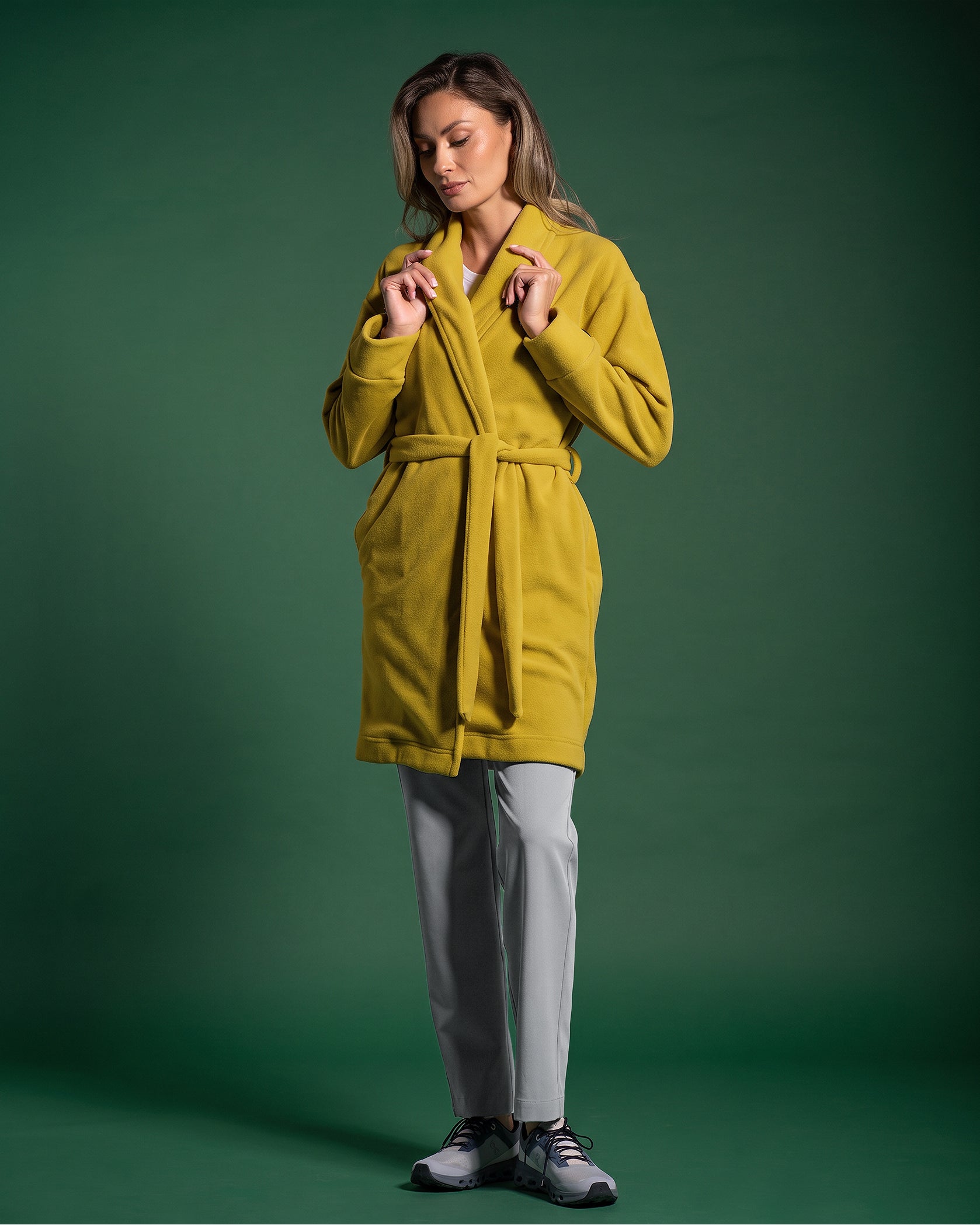 Women's medical Coat SOFT lime - Close up details