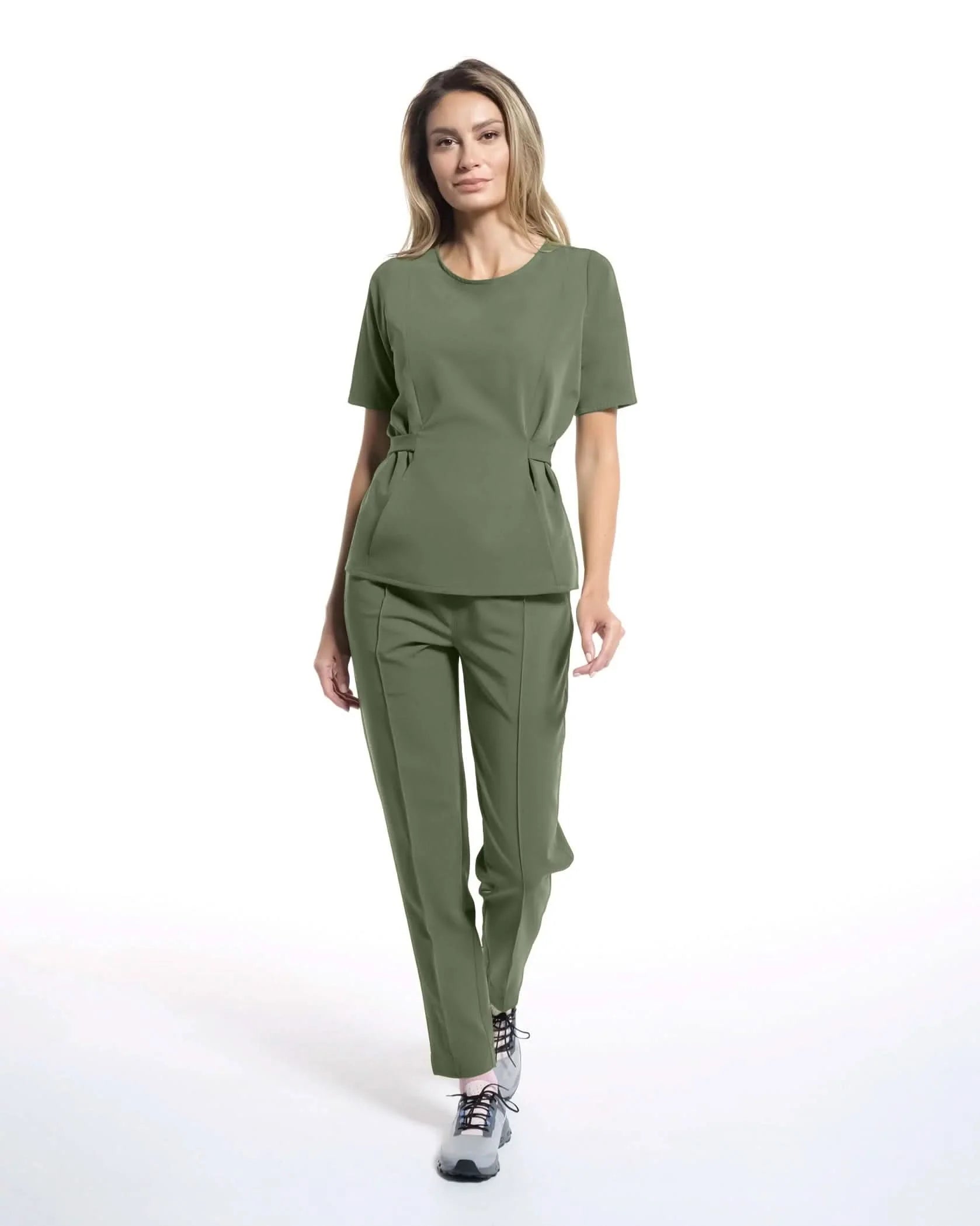 Costum medical CONTOUR Olive - Detail Nahaufnahme