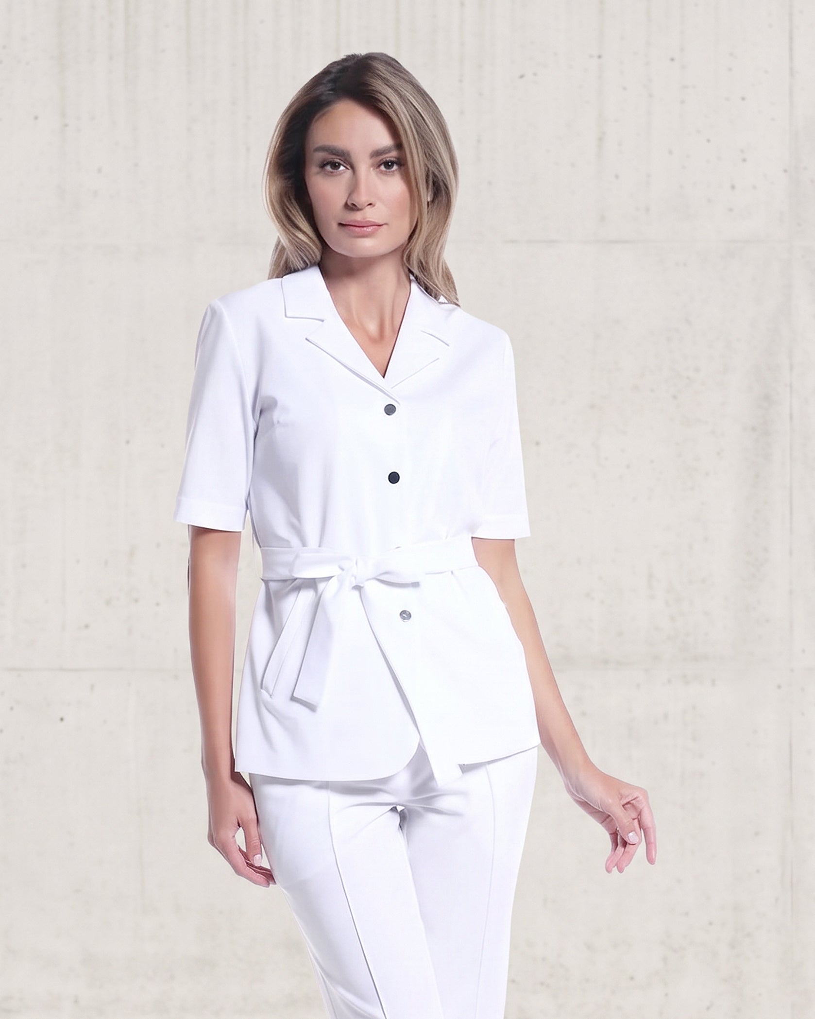 VENUS White Scrub Top - Front view