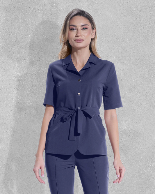 VENUS Navy Scrub Top
