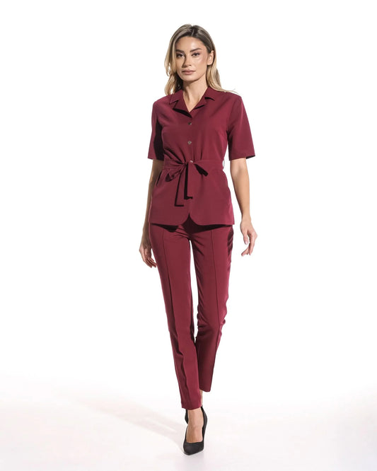 VENUS Burgundy Scrub Top