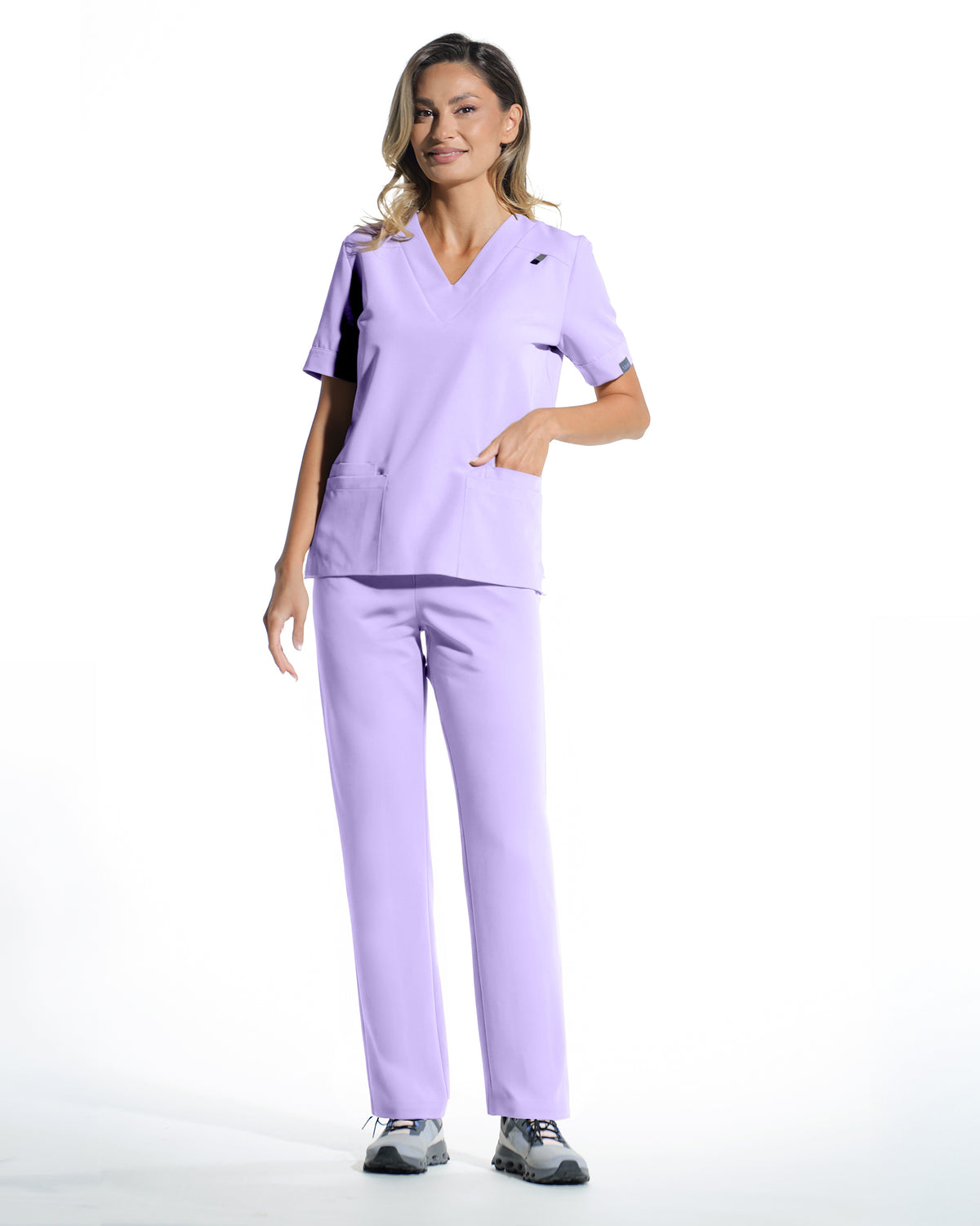 VERSO Plum Scrub Top