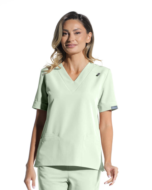 VERSO Plum Scrub Top