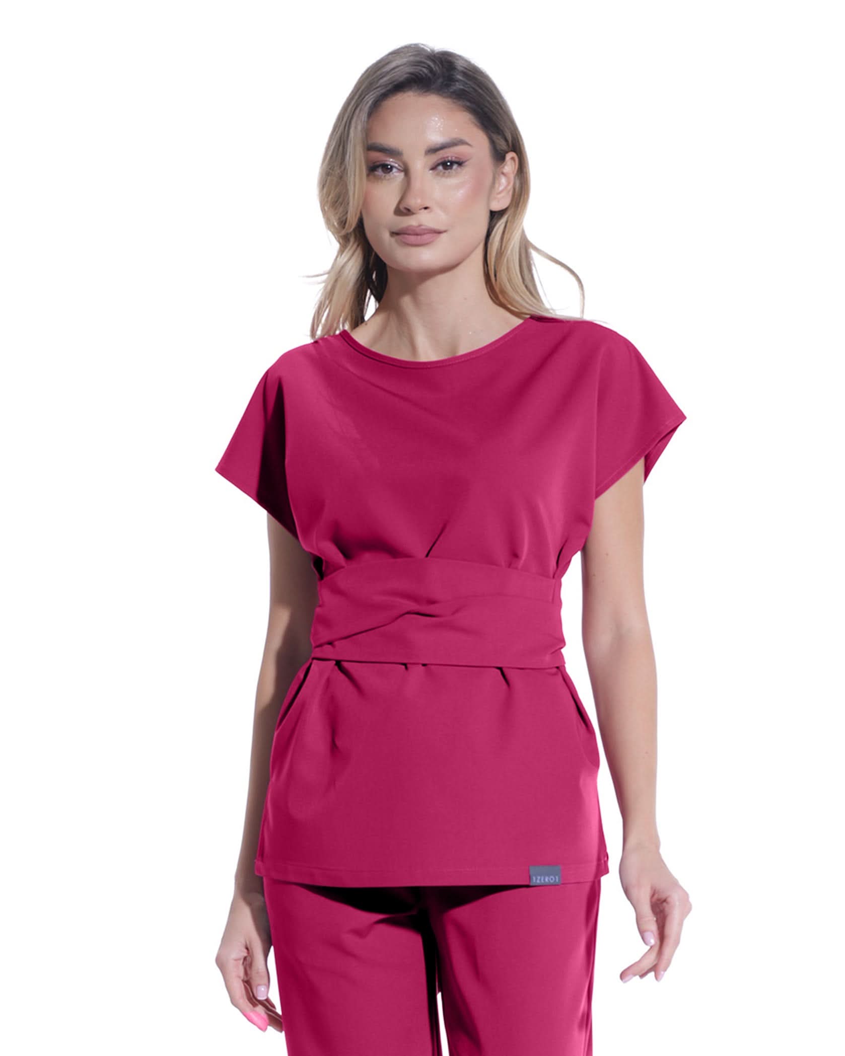 Bluza medicala CELESTE magenta - 1zero1.ro