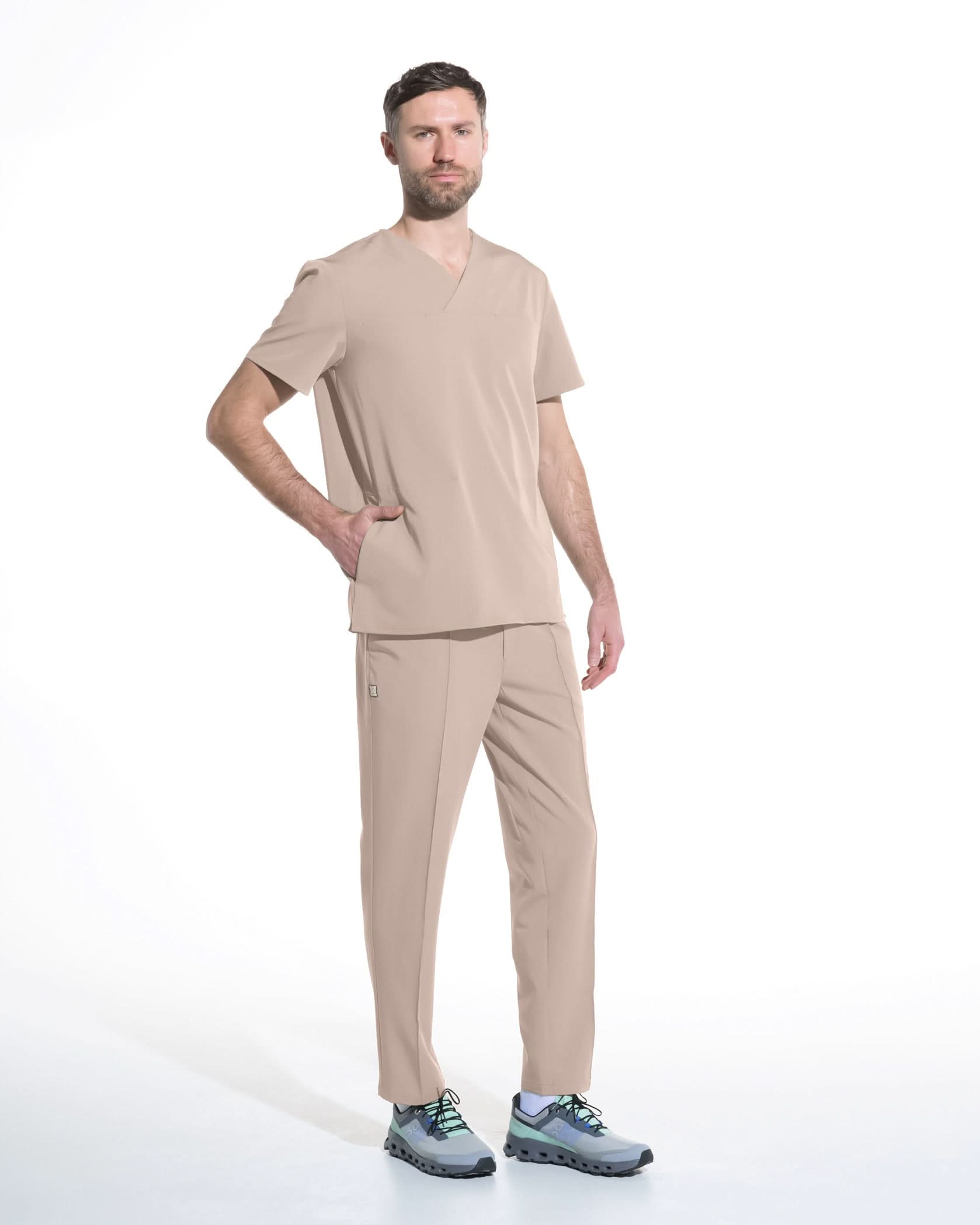 Bluza medicala barbati WAVE latte - 1zero1.ro