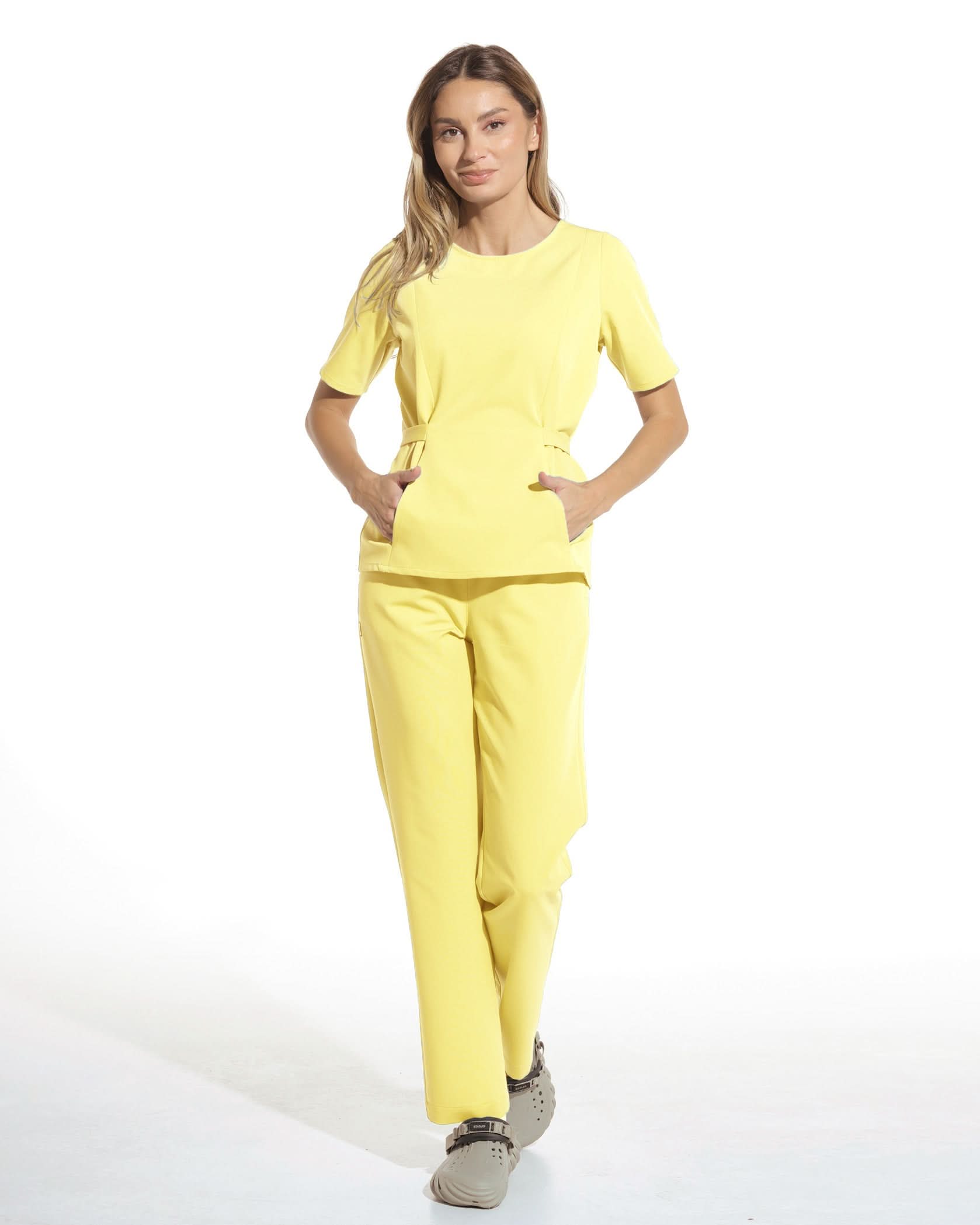 Bluza medicala THALYA lemon - 1zero1.ro