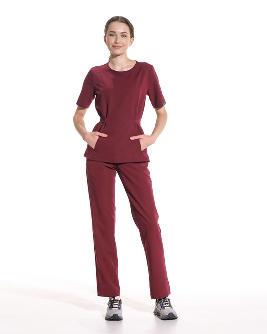Bluza medicala THALYA bordo - 1zero1.ro