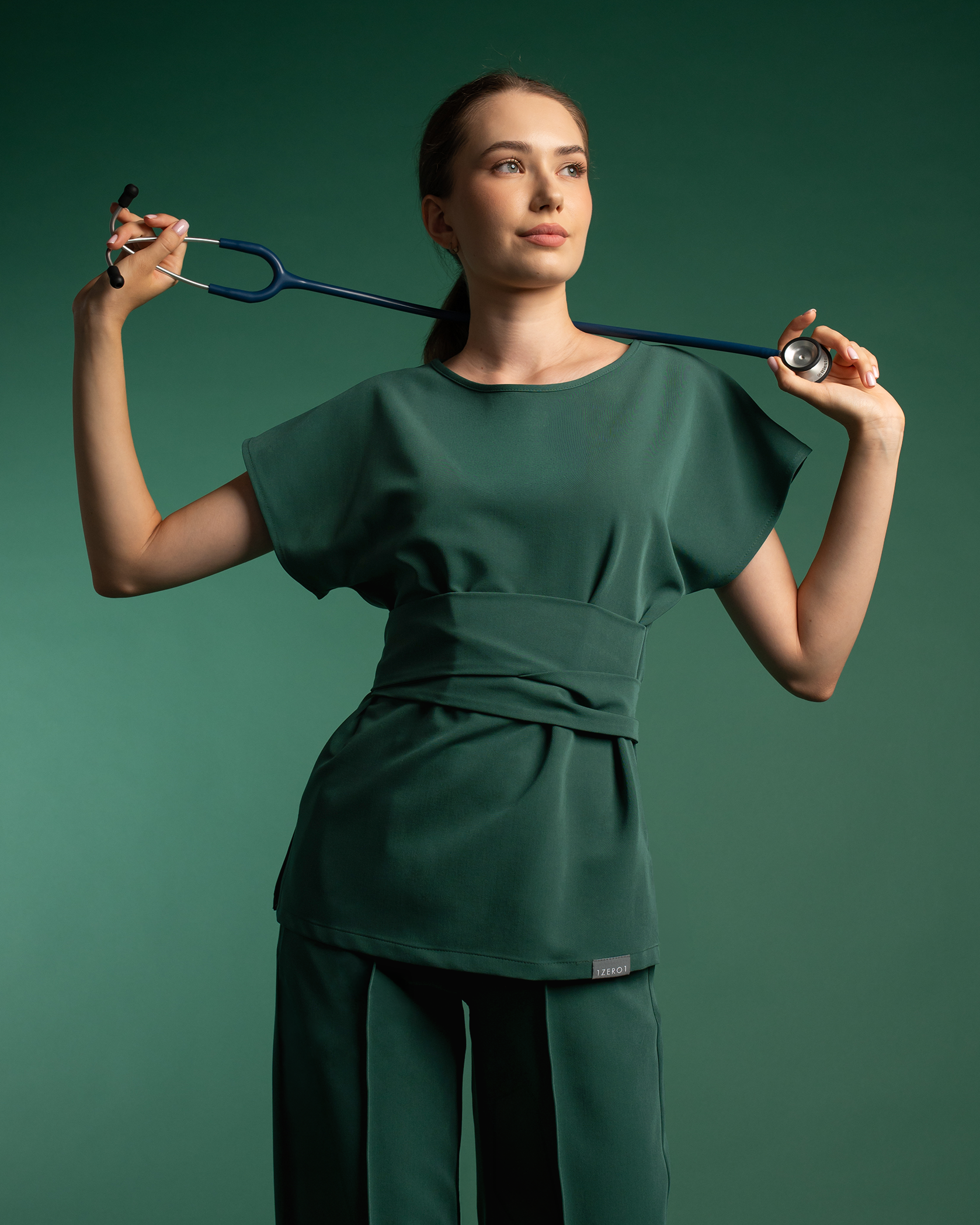 CELESTE forest medical top - Front view