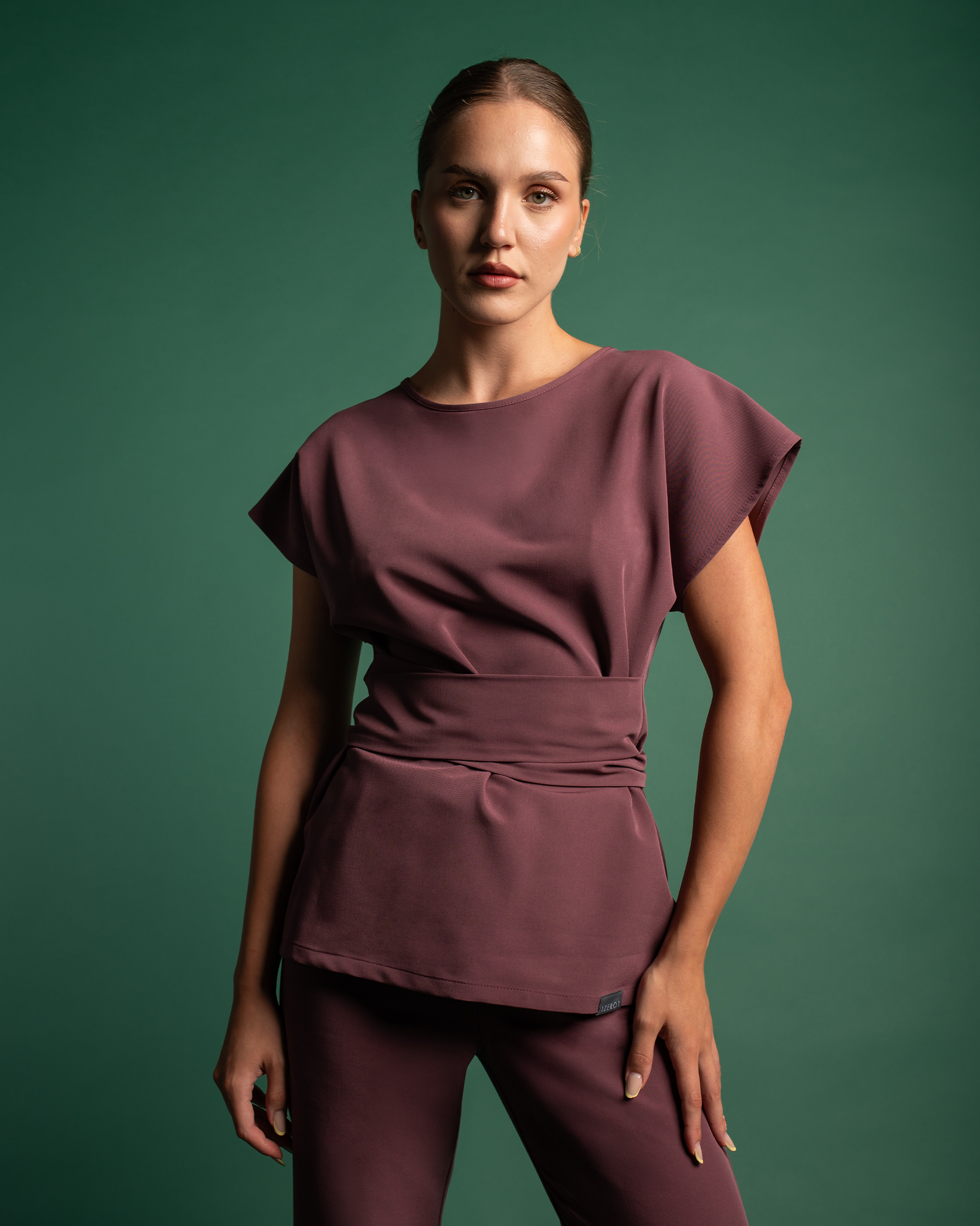 CELESTE grape medical top - Front view