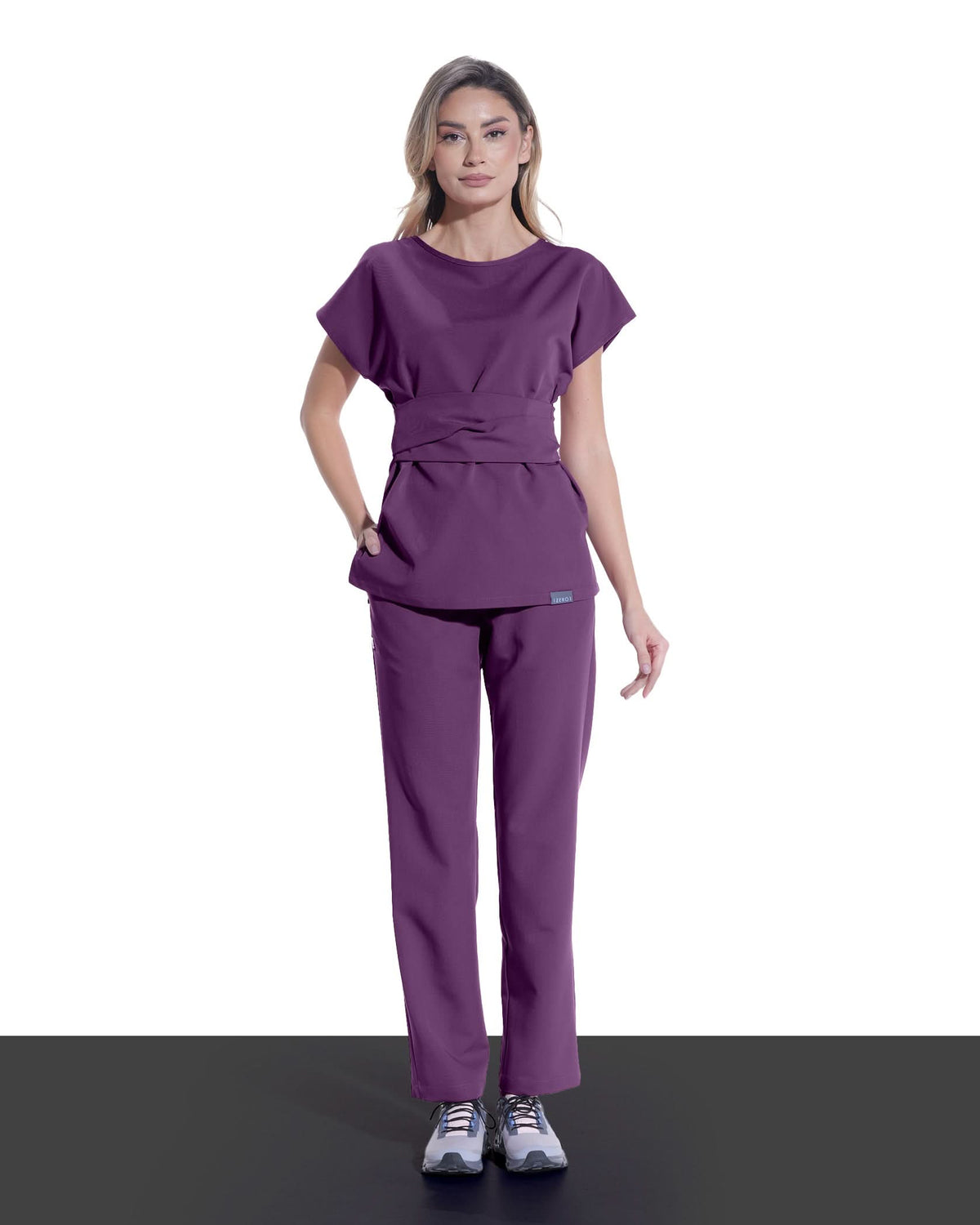 CELESTE plum medical blouse