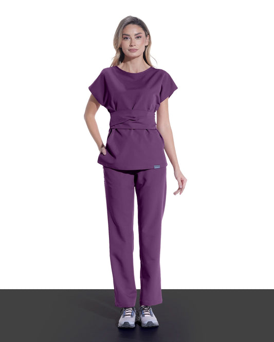 CELESTE plum medical blouse