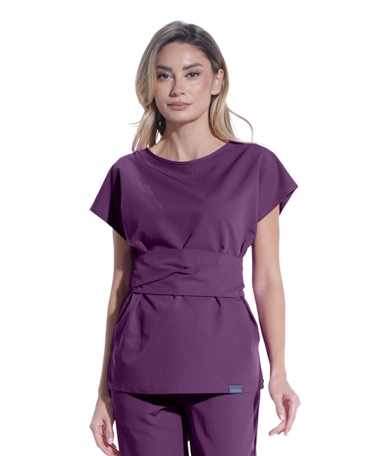 CELESTE plum medical blouse