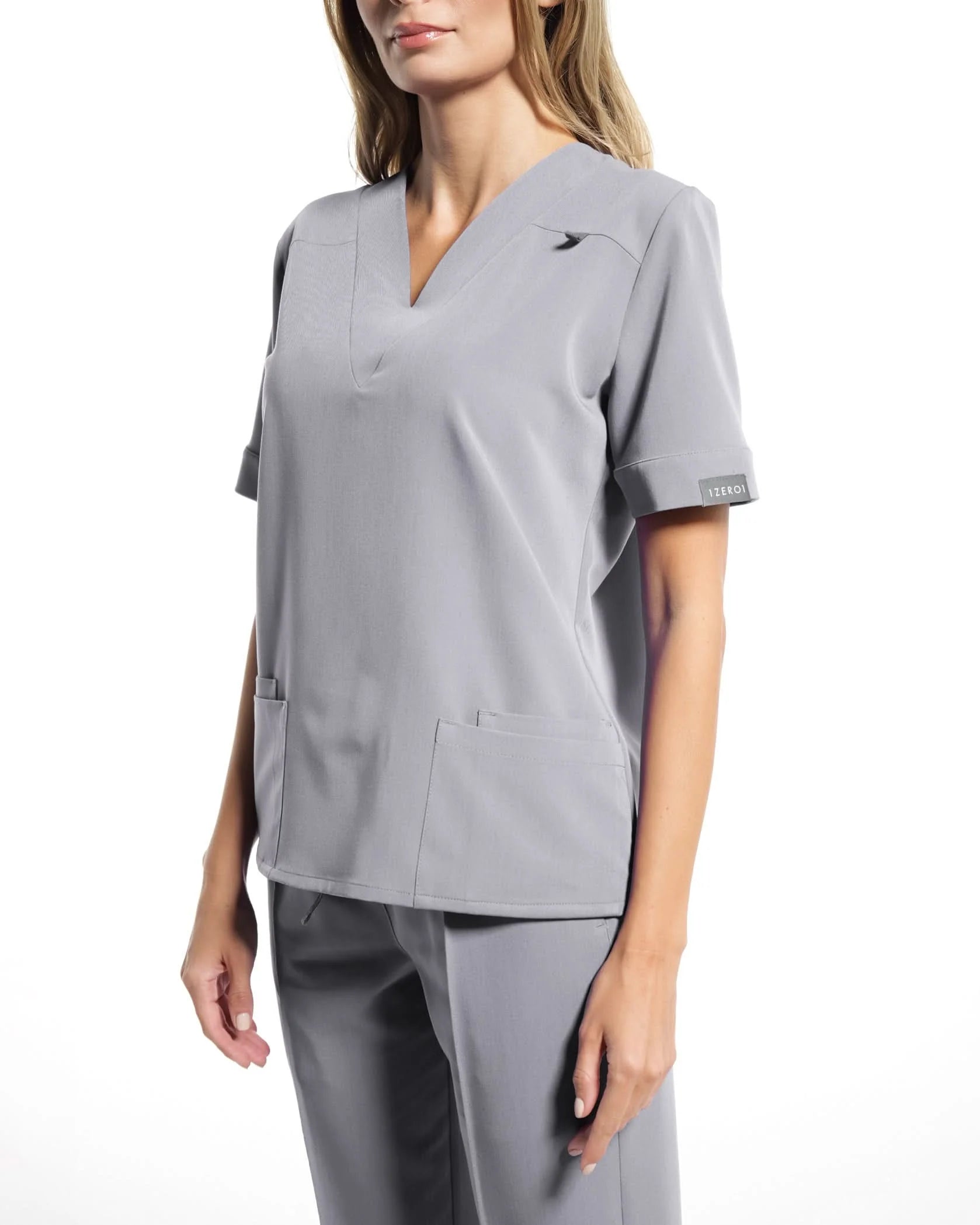 Costum medical CLASIC Gri - Close up details