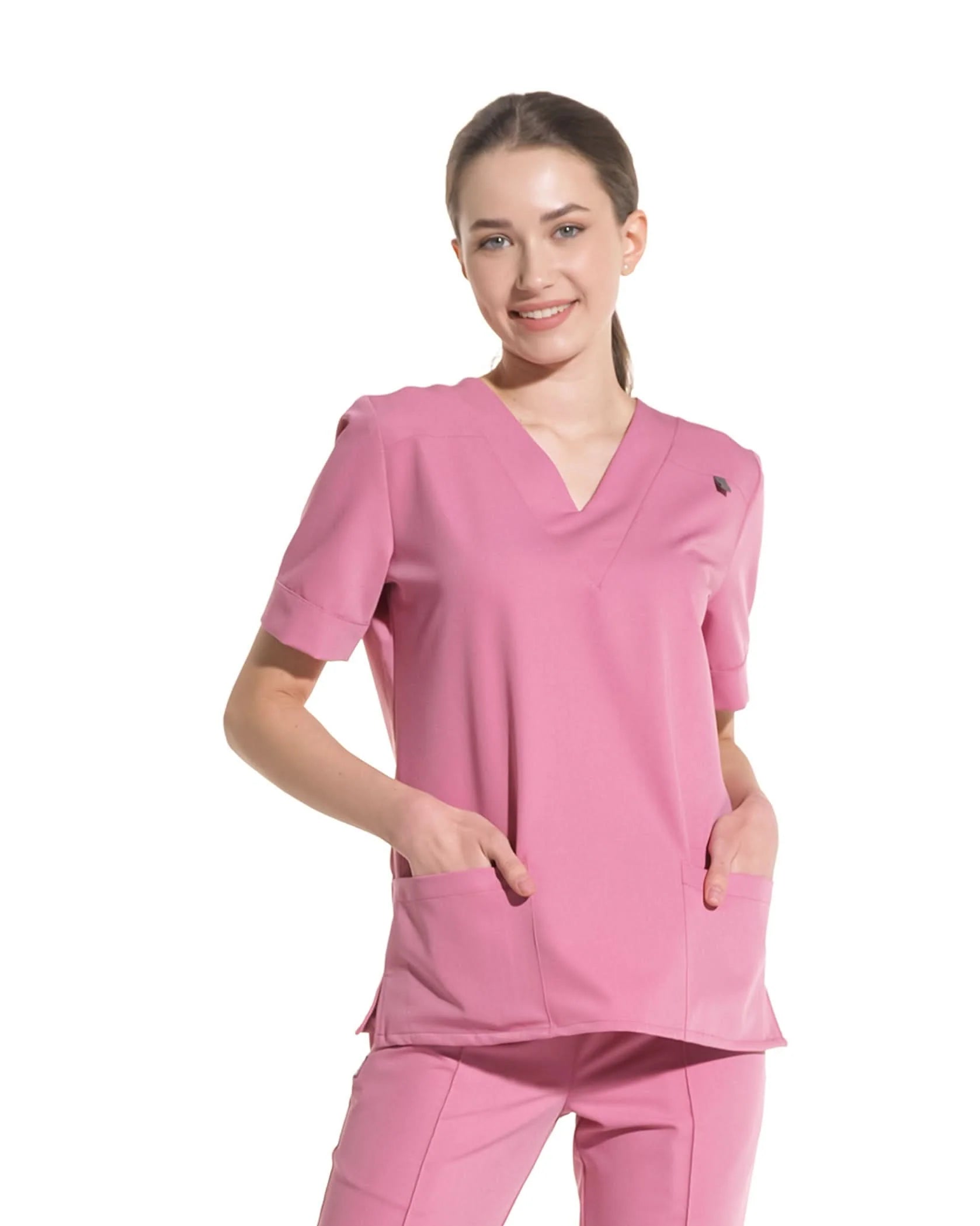 Costum medical CLASIC Rose Dust - Close up details